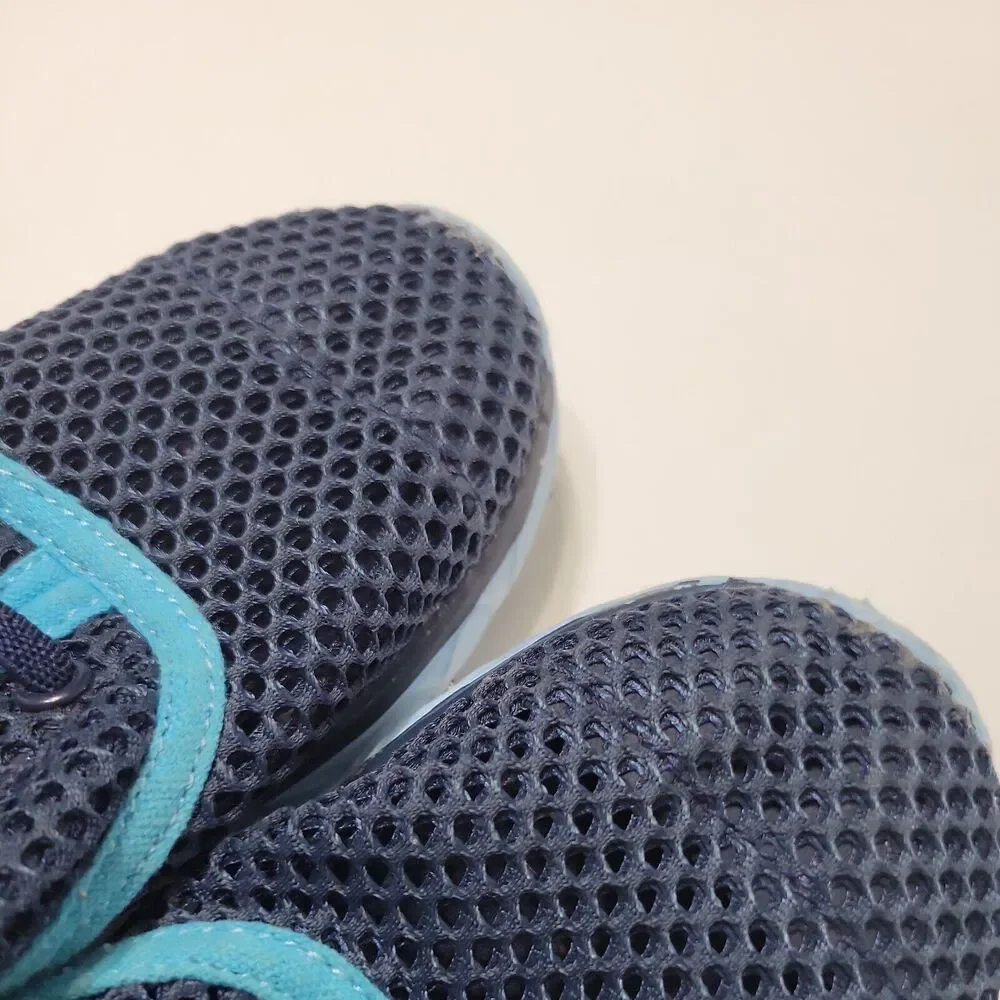 Aleader Adventure Water Shoes Girls Size 2 Blue Mesh Barefoot‎ Lace Up Comfort